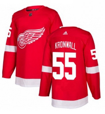 Mens Adidas Detroit Red Wings 55 Niklas Kronwall Authentic Red Home NHL Jersey