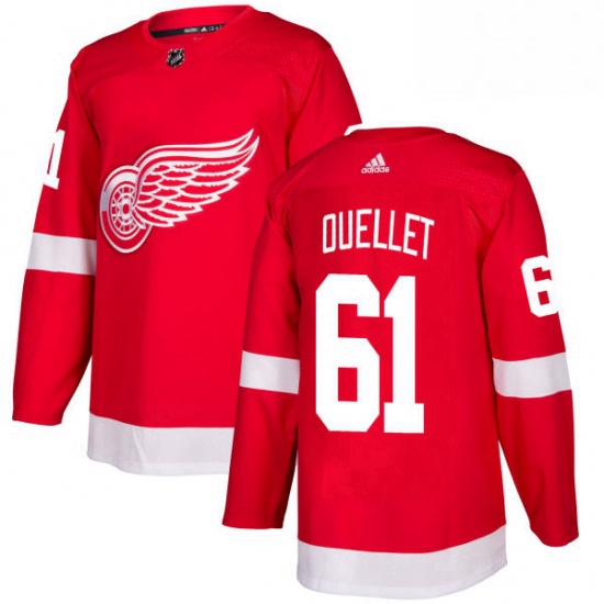 Mens Adidas Detroit Red Wings 61 Xavier Ouellet Authentic Red Home NHL Jersey