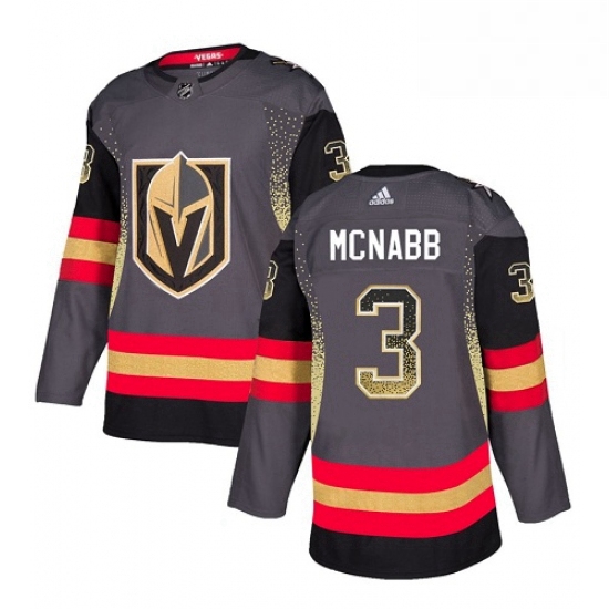 Mens Adidas Vegas Golden Knights 3 Brayden McNabb Authentic Black Drift Fashion NHL Jersey