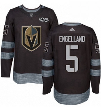 Mens Adidas Vegas Golden Knights 5 Deryk Engelland Authentic Black 1917 2017 100th Anniversary NHL J