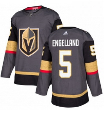 Mens Adidas Vegas Golden Knights 5 Deryk Engelland Authentic Gray Home NHL Jersey