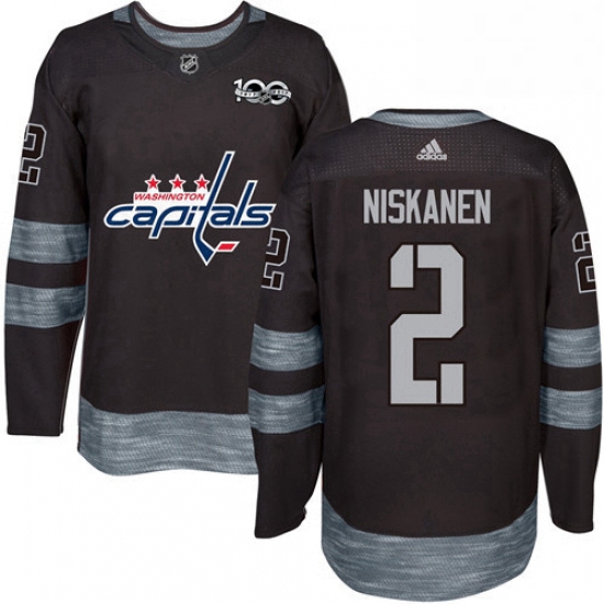 Mens Adidas Washington Capitals 2 Matt Niskanen Authentic Black 1917 2017 100th Anniversary NHL Jers