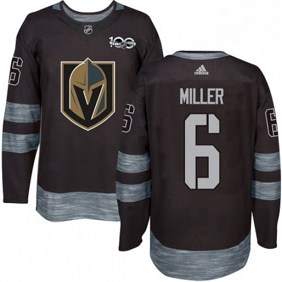 Mens Adidas Vegas Golden Knights 6 Colin Miller Authentic Black 1917 2017 100th Anniversary NHL Jers