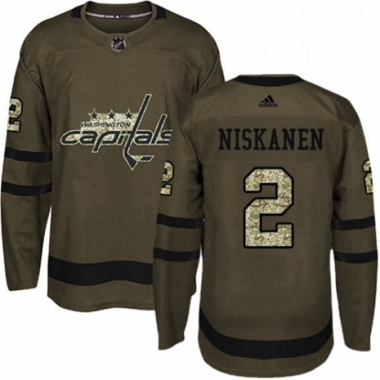 Mens Adidas Washington Capitals 2 Matt Niskanen Authentic Green Salute to Service NHL Jersey