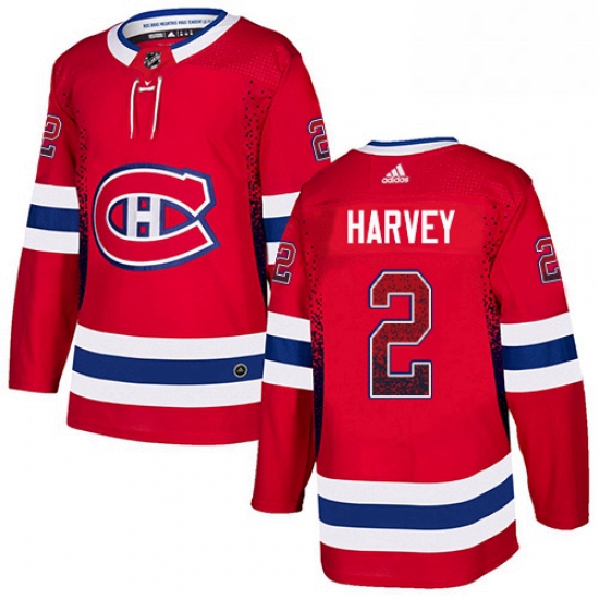 Mens Adidas Montreal Canadiens 2 Doug Harvey Authentic Red Drift Fashion NHL Jersey