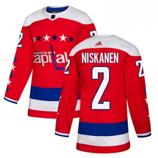 Mens Adidas Washington Capitals 2 Matt Niskanen Authentic Red Alternate NHL Jersey