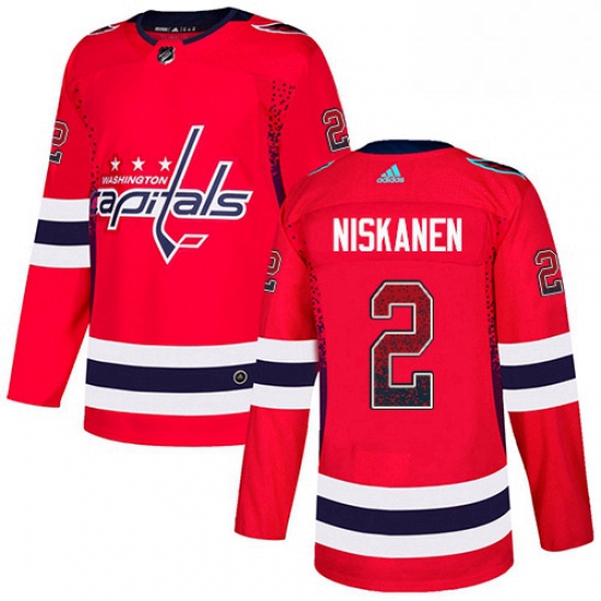 Mens Adidas Washington Capitals 2 Matt Niskanen Authentic Red Drift Fashion NHL Jersey