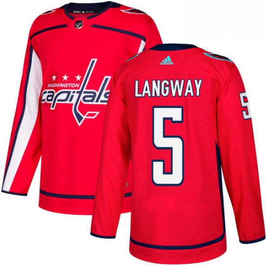 Mens Adidas Washington Capitals 5 Rod Langway Authentic Red Home NHL Jersey