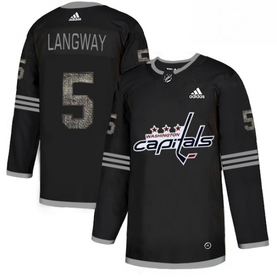 Mens Adidas Washington Capitals 5 Rod Langway Black 1 Authentic Classic Stitched NHL Jersey