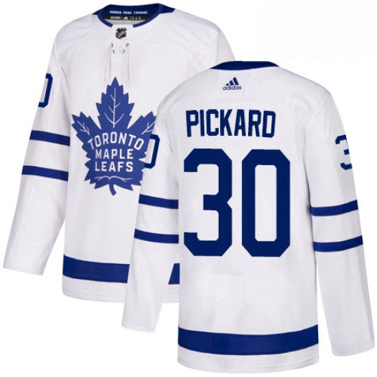 Mens Adidas Toronto Maple Leafs 30 Calvin Pickard Authentic White Away NHL Jersey