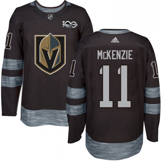 Mens Adidas Vegas Golden Knights 11 Curtis McKenzie Authentic Black 1917 2017 100th Anniversary NHL 