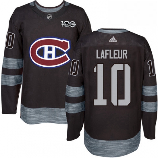 Mens Adidas Montreal Canadiens 10 Guy Lafleur Authentic Black 1917 2017 100th Anniversary NHL Jersey