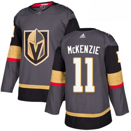 Mens Adidas Vegas Golden Knights 11 Curtis McKenzie Premier Gray Home NHL Jersey