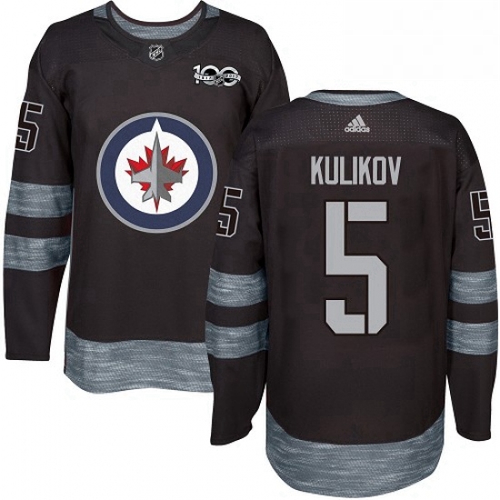 Mens Adidas Winnipeg Jets 5 Dmitry Kulikov Premier Black 1917 2017 100th Anniversary NHL Jersey