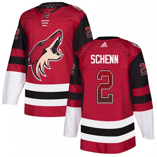 Mens Adidas Arizona Coyotes 2 Luke Schenn Authentic Maroon Drift Fashion NHL Jersey