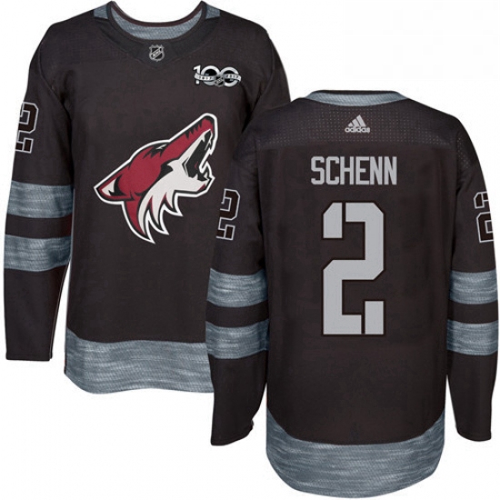 Mens Adidas Arizona Coyotes 2 Luke Schenn Premier Black 1917 2017 100th Anniversary NHL Jersey