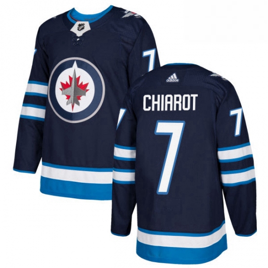 Mens Adidas Winnipeg Jets 7 Ben Chiarot Premier Navy Blue Home NHL Jersey