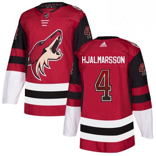 Mens Adidas Arizona Coyotes 4 Niklas Hjalmarsson Authentic Maroon Drift Fashion NHL Jersey