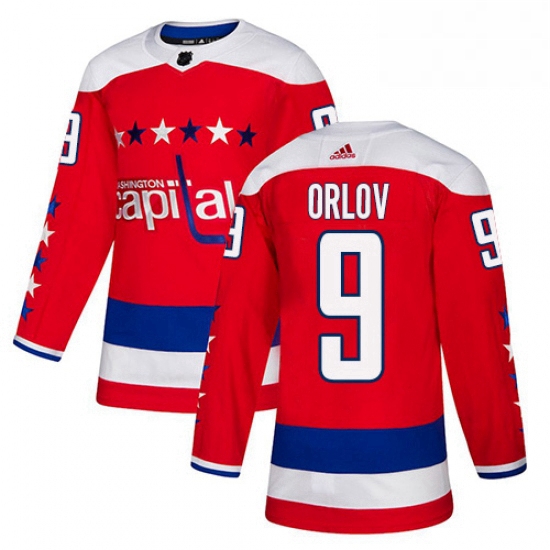 Mens Adidas Washington Capitals 9 Dmitry Orlov Authentic Red Alternate NHL Jersey