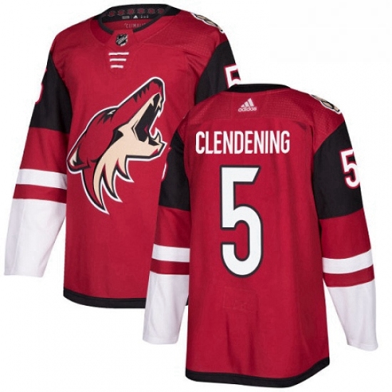 Mens Adidas Arizona Coyotes 5 Adam Clendening Authentic Burgundy Red Home NHL Jersey