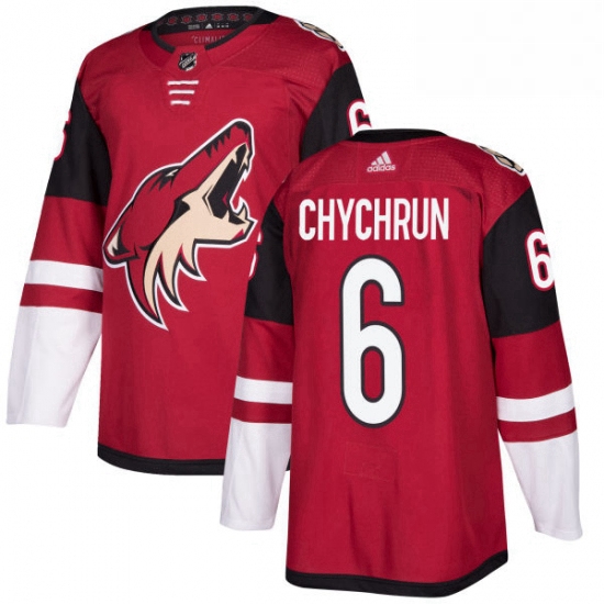 Mens Adidas Arizona Coyotes 6 Jakob Chychrun Authentic Burgundy Red Home NHL Jersey