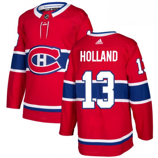 Mens Adidas Montreal Canadiens 13 Peter Holland Authentic Red Home NHL Jersey