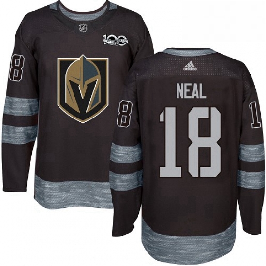 Mens Adidas Vegas Golden Knights 18 James Neal Authentic Black 1917 2017 100th Anniversary NHL Jerse