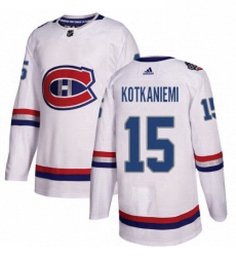 Mens Adidas Montreal Canadiens 15 Jesperi Kotkaniemi Authentic White 2017 100 Classic NHL Jersey