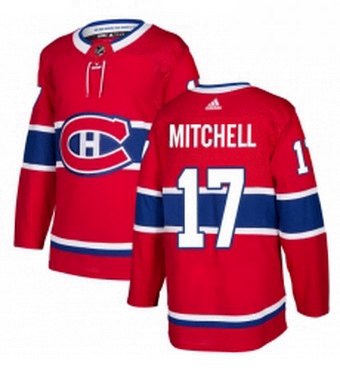 Mens Adidas Montreal Canadiens 17 Torrey Mitchell Authentic Red 