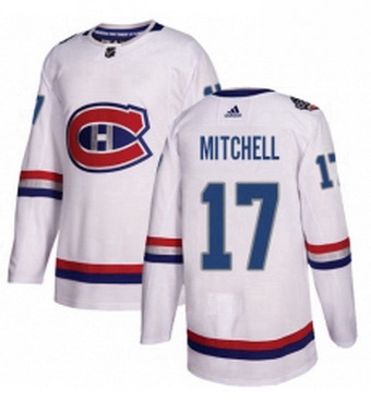 Mens Adidas Montreal Canadiens 17 Torrey Mitchell Authentic White 2017 100 Classic NHL Jersey