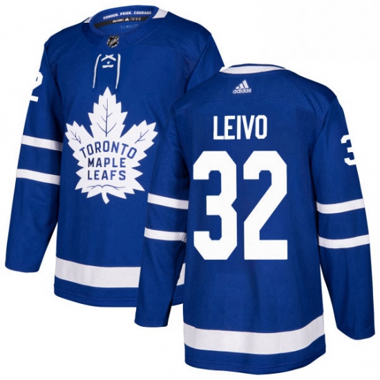 Mens Adidas Toronto Maple Leafs 32 Josh Leivo Authentic Royal Blue Home NHL Jersey