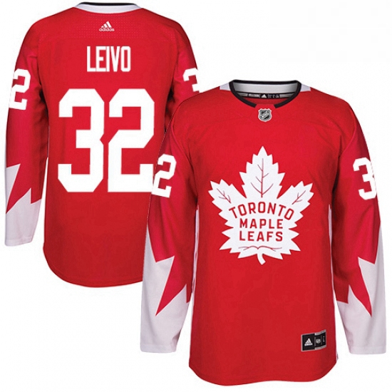 Mens Adidas Toronto Maple Leafs 32 Josh Leivo Premier Red Altern