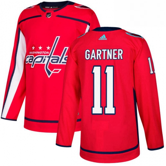 Mens Adidas Washington Capitals 11 Mike Gartner Authentic Red Home NHL Jersey