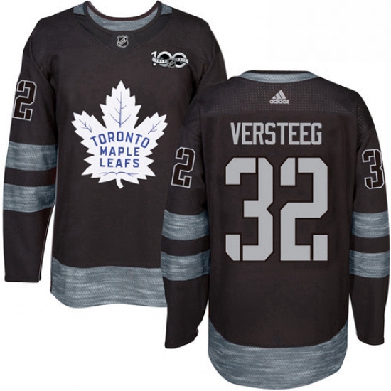 Mens Adidas Toronto Maple Leafs 32 Kris Versteeg Authentic Black 1917 2017 100th Anniversary NHL Jer