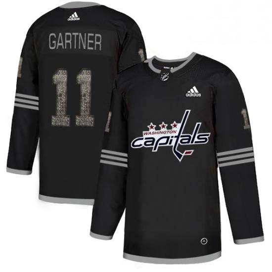 Mens Adidas Washington Capitals 11 Mike Gartner Black1 Authentic Classic Stitched NHL Jersey