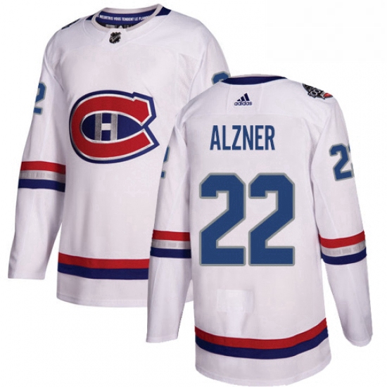 Mens Adidas Montreal Canadiens 22 Karl Alzner Authentic White 2017 100 Classic NHL Jersey