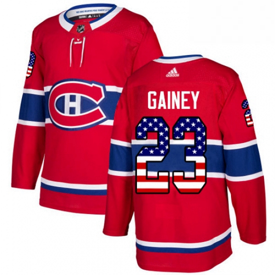 Mens Adidas Montreal Canadiens 23 Bob Gainey Authentic Red USA Flag Fashion NHL Jersey