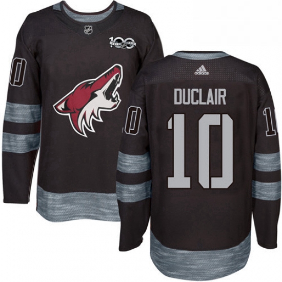 Mens Adidas Arizona Coyotes 10 Anthony Duclair Authentic Black 1917 2017 100th Anniversary NHL Jerse