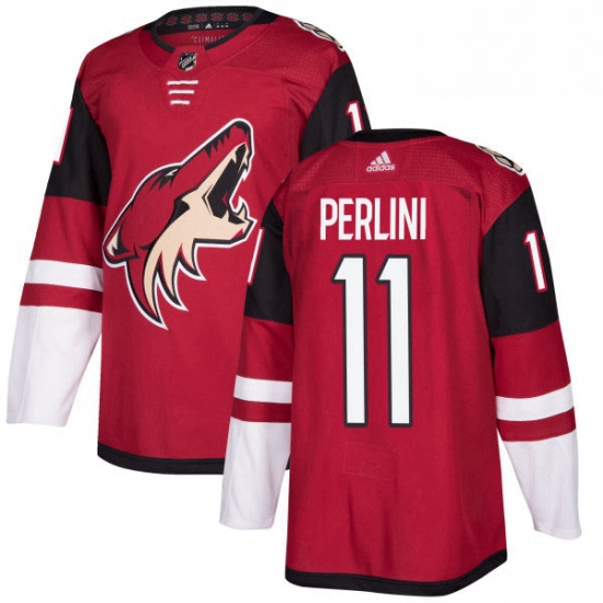 Mens Adidas Arizona Coyotes 11 Brendan Perlini Premier Burgundy Red Home NHL Jersey