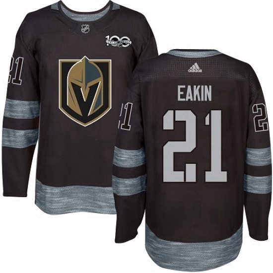 Mens Adidas Vegas Golden Knights 21 Cody Eakin Authentic Black 1917 2017 100th Anniversary NHL Jerse