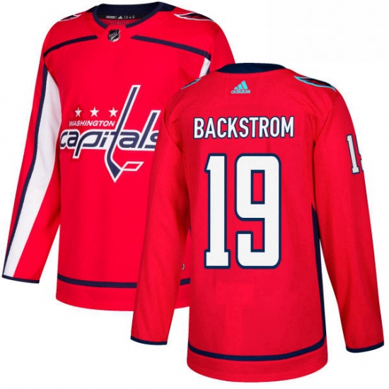 Mens Adidas Washington Capitals 19 Nicklas Backstrom Authentic Red Home NHL Jersey