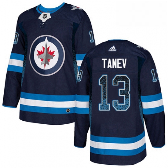 Mens Adidas Winnipeg Jets 13 Brandon Tanev Authentic Navy Blue Drift Fashion NHL Jersey