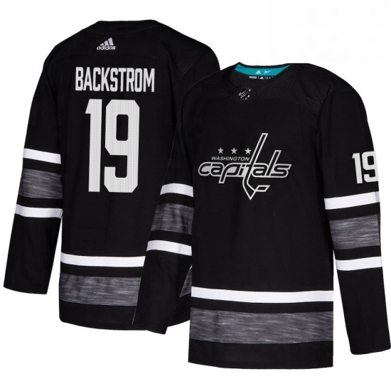 Mens Adidas Washington Capitals 19 Nicklas Backstrom Black 2019 All Star Game Parley Authentic Stitc