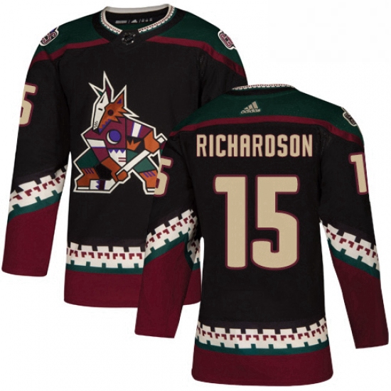 Mens Adidas Arizona Coyotes 15 Brad Richardson Premier Black Alternate NHL Jersey