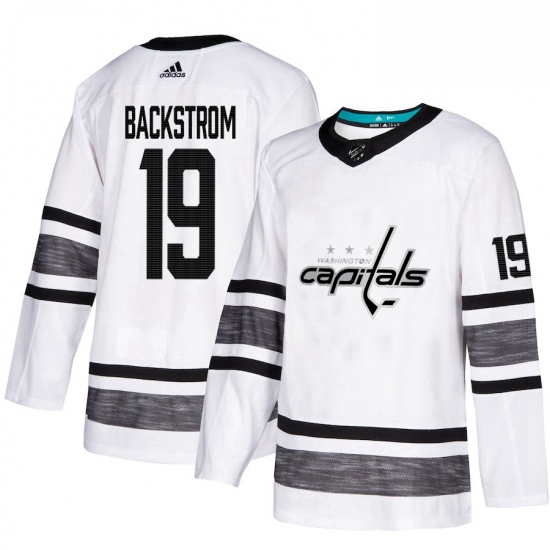 Mens Adidas Washington Capitals 19 Nicklas Backstrom White 2019 All Star Game Parley Authentic Stitc