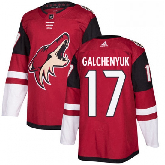 Mens Adidas Arizona Coyotes 17 Alex Galchenyuk Maroon Home Authentic Stitched NHL Jersey