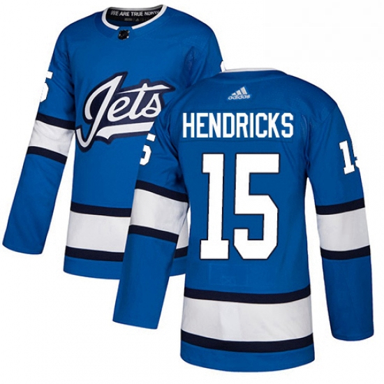 Mens Adidas Winnipeg Jets 15 Matt Hendricks Authentic Blue Alter