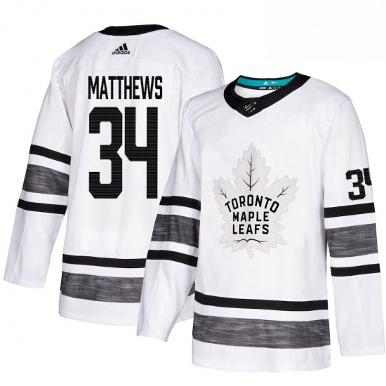 Mens Adidas Toronto Maple Leafs 34 Auston Matthews White 2019 All Star Game Parley Authentic Stitche