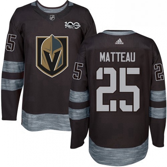 Mens Adidas Vegas Golden Knights 25 Stefan Matteau Authentic Black 1917 2017 100th Anniversary NHL J