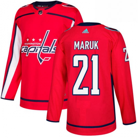 Mens Adidas Washington Capitals 21 Dennis Maruk Premier Red Home NHL Jersey
